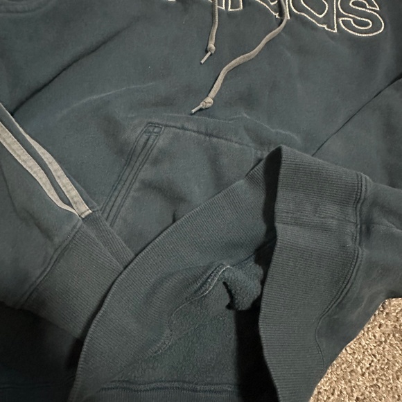 Vintage Blue Spell-out Adidas Fleece Hoodie - Picture 5 of 6